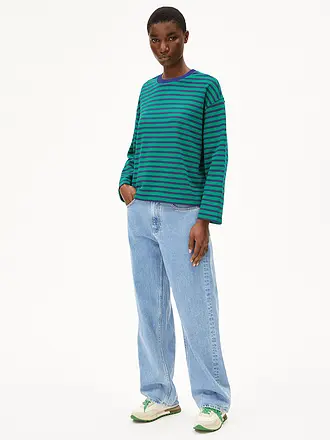 ARMEDANGELS | Sweater Oversized Fit FRANKAA  STRIPES | grün